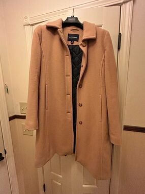 Lands' End Women's Camel Tan Wool-Blend Coat